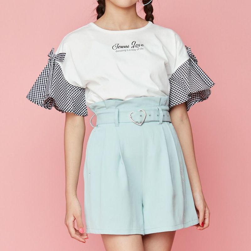 FREAK'S STORE ブラウス シャツ 袖リボン チェックシャツ