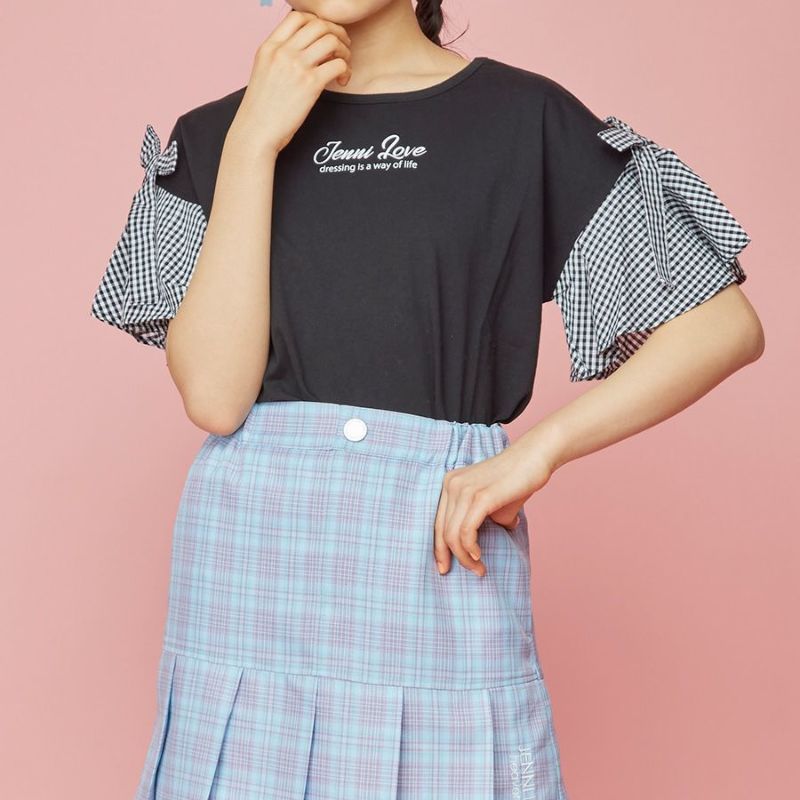 FREAK'S STORE ブラウス シャツ 袖リボン チェックシャツ