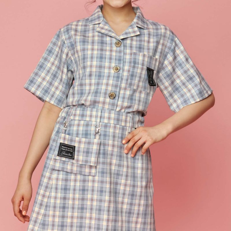 60％OFF】【セットアップ対応】ショート丈チェックシャツ の商品