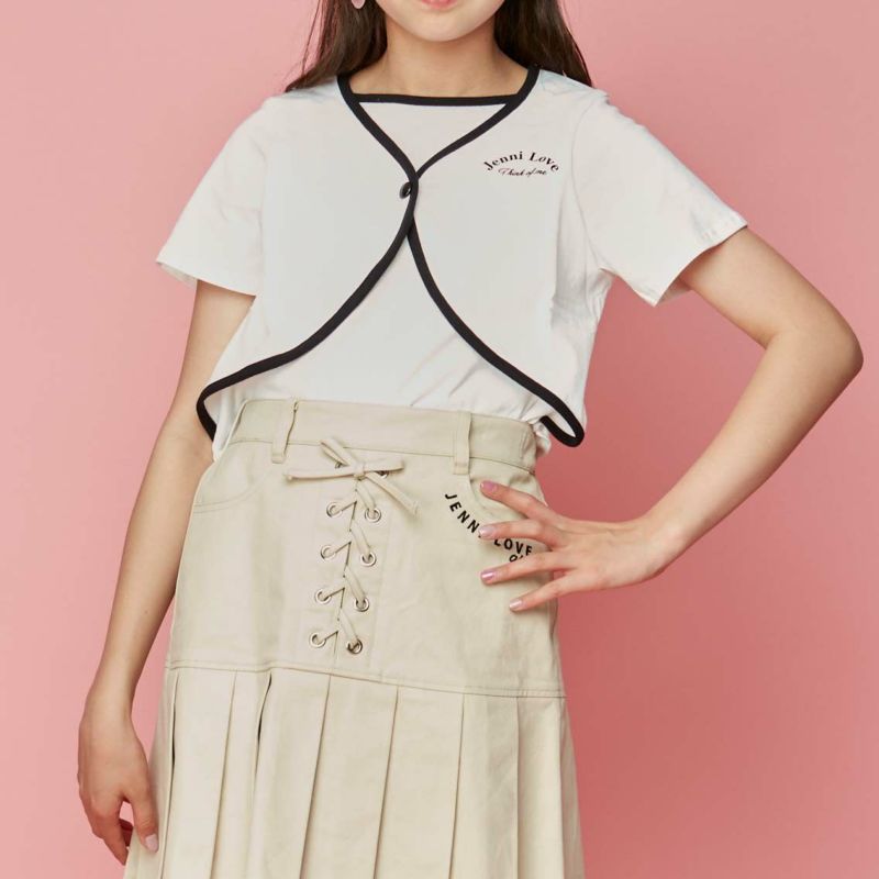 期間限定70%OFF】レイヤード風ショート丈Tシャツ の商品ページ