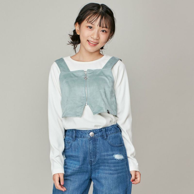 セットアップ対応】【セットアイテム】前ZIPビスチェ＋ロンTセット の商品ページ| JENNI Online Shop