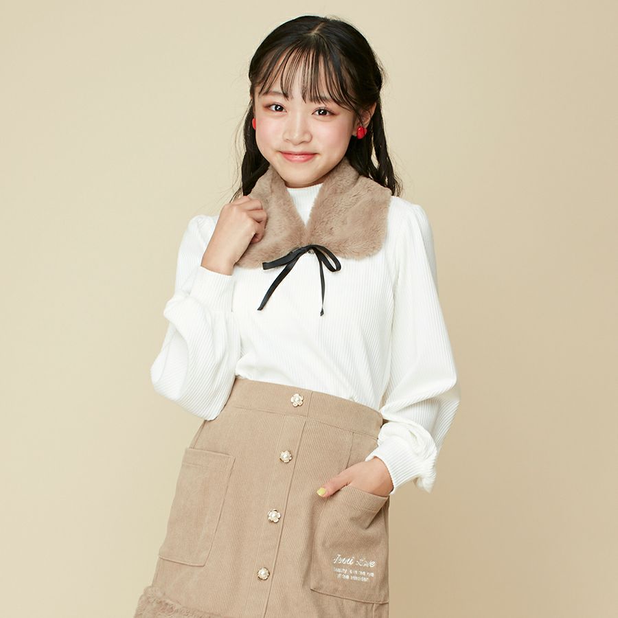 75%off】フェイクファー付けえりテレコトップス の商品ページ| JENNI