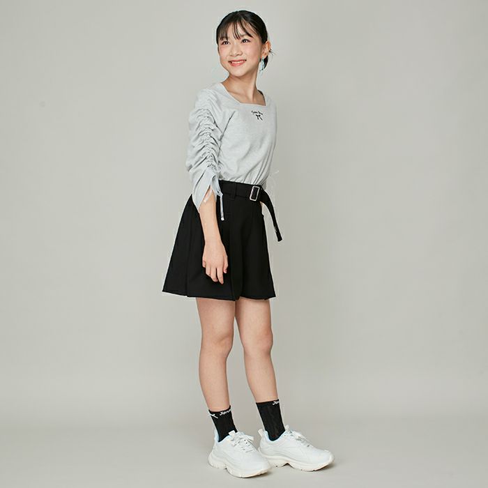 期間限定33%OFF】【ウエスト調整可能】ベルト付きタックショー