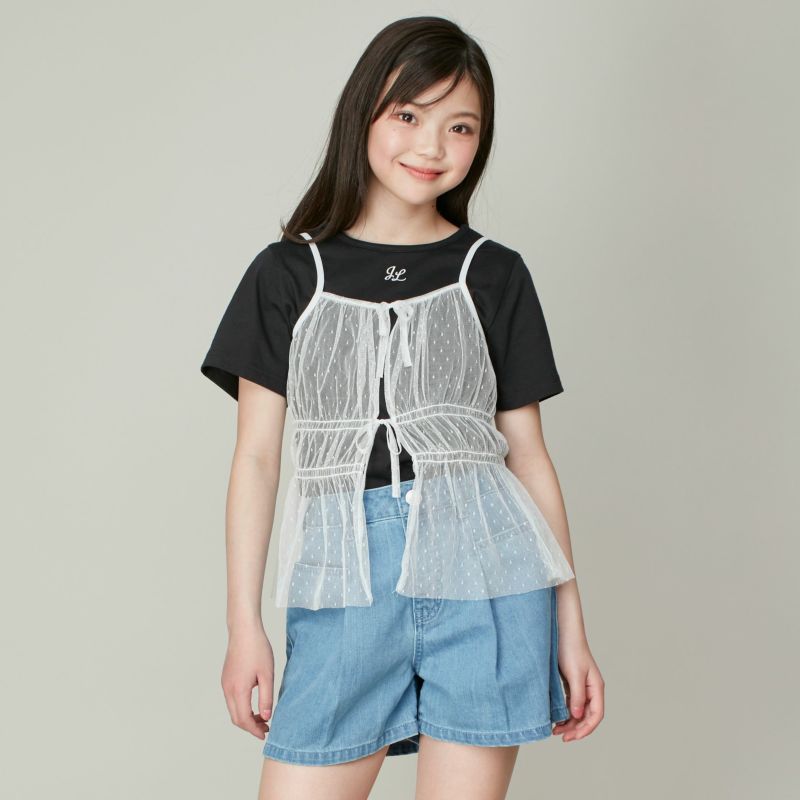 セットアイテム】チュールビスチェ＋ロゴTシャツセット の商品