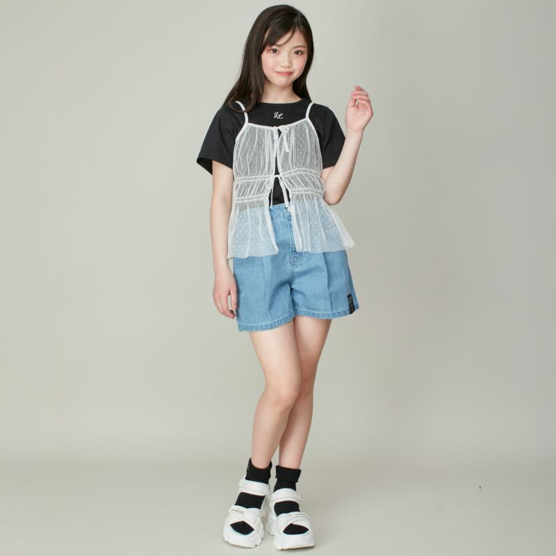 セットアイテム】チュールビスチェ＋ロゴTシャツセット の商品