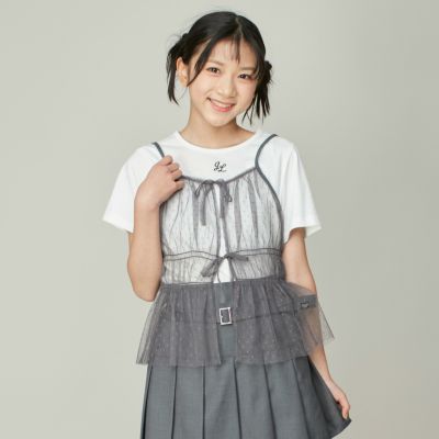 セットアイテム】チュールビスチェ＋ロゴTシャツセット の商品