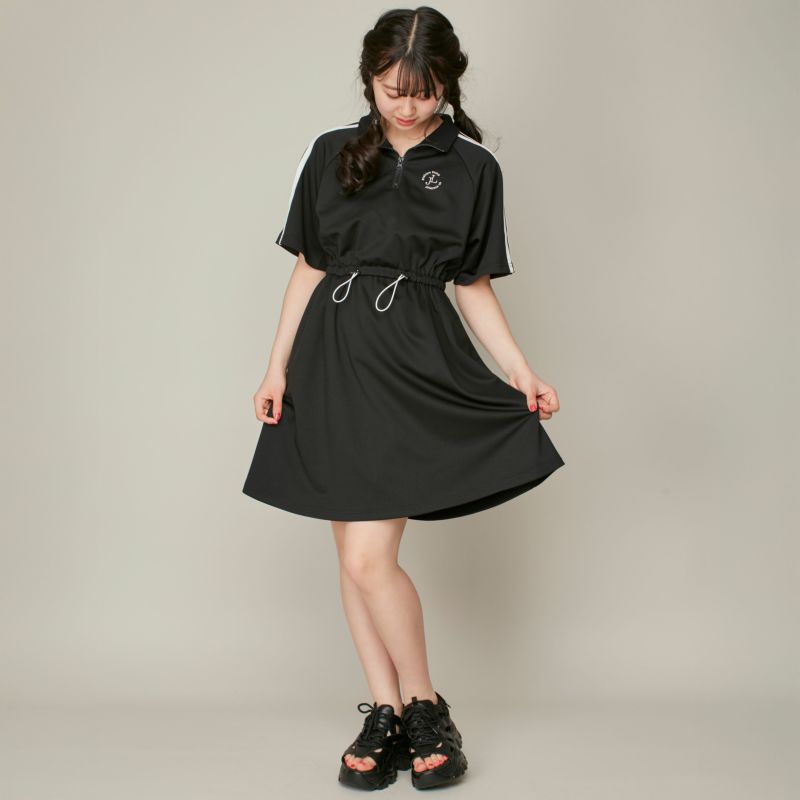 joieve sherbet onepiece ブラック ハーフZIPそでライントラックワンピ の商品ページ| JENNI Online