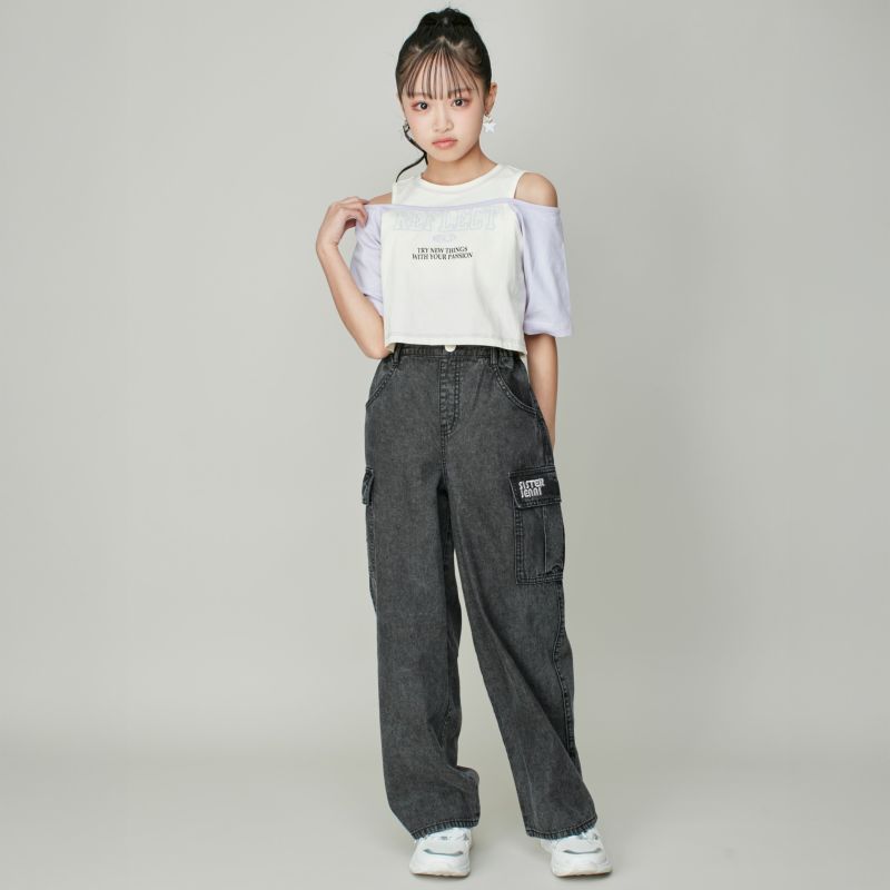 配色肩あきレイヤード風短丈Tシャツ の商品ページ| JENNI Online