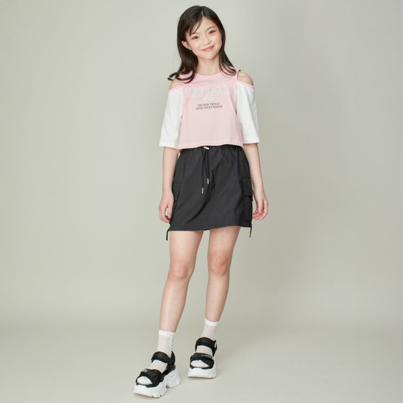 送料無料の通販 配色肩あきレイヤード風短丈Tシャツ の商品ページ| JENNI Online その他